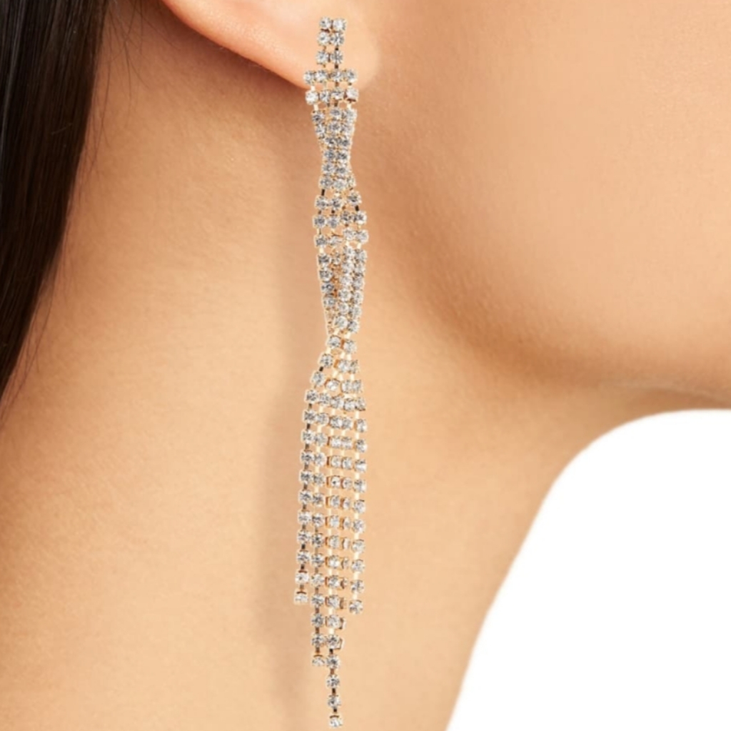 Jules Smith 14k Gold Plated Cz Twist Earings 25$